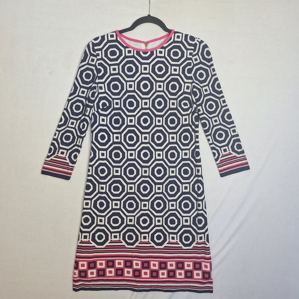 Eliza J Geometric Dress Sz 8 Retro 60's Mod East Coast Preppy Desk to Dinner